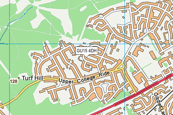 GU15 4DH map - OS VectorMap District (Ordnance Survey)