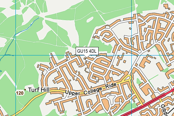 GU15 4DL map - OS VectorMap District (Ordnance Survey)