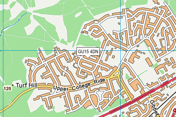 GU15 4DN map - OS VectorMap District (Ordnance Survey)