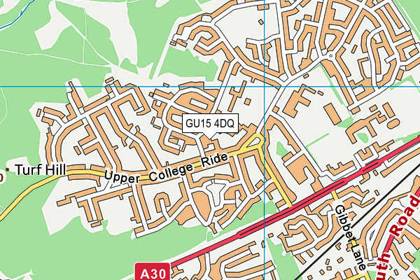 GU15 4DQ map - OS VectorMap District (Ordnance Survey)