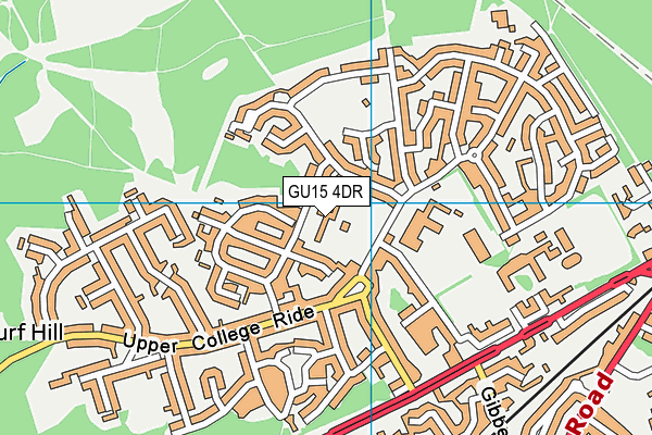 GU15 4DR map - OS VectorMap District (Ordnance Survey)