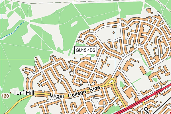 GU15 4DS map - OS VectorMap District (Ordnance Survey)