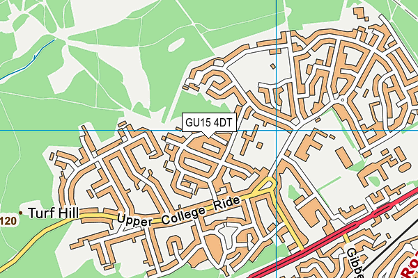 GU15 4DT map - OS VectorMap District (Ordnance Survey)