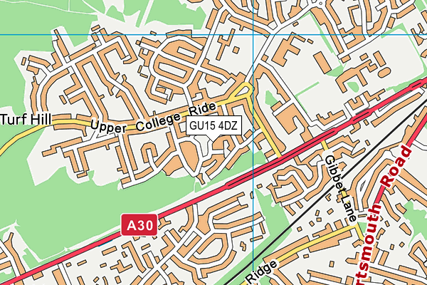 GU15 4DZ map - OS VectorMap District (Ordnance Survey)