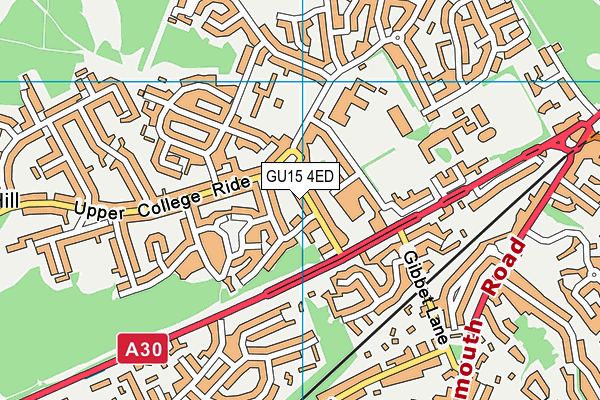 GU15 4ED map - OS VectorMap District (Ordnance Survey)