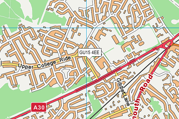 GU15 4EE map - OS VectorMap District (Ordnance Survey)