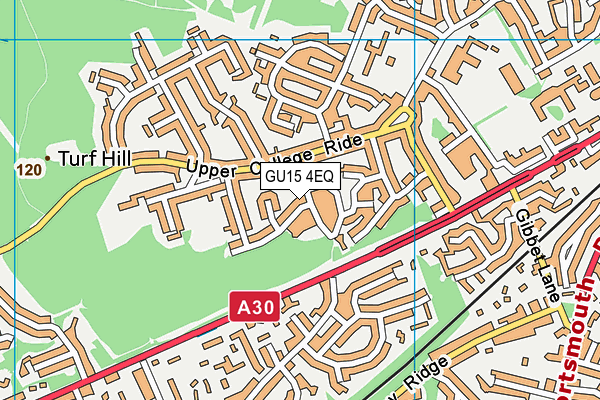 GU15 4EQ map - OS VectorMap District (Ordnance Survey)