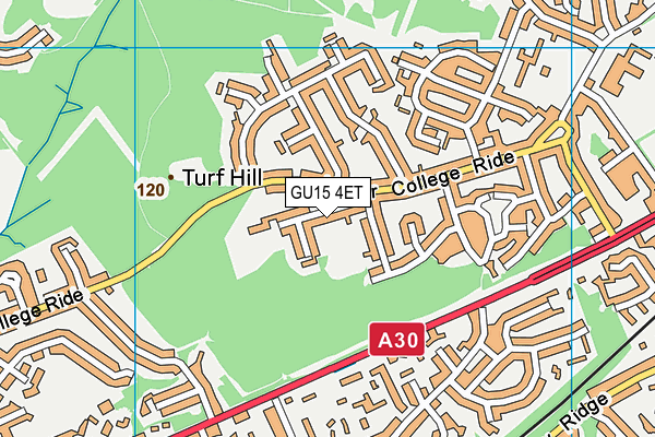 GU15 4ET map - OS VectorMap District (Ordnance Survey)