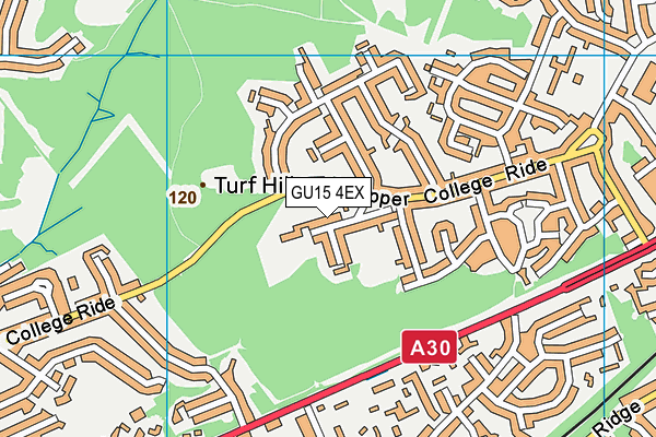 GU15 4EX map - OS VectorMap District (Ordnance Survey)