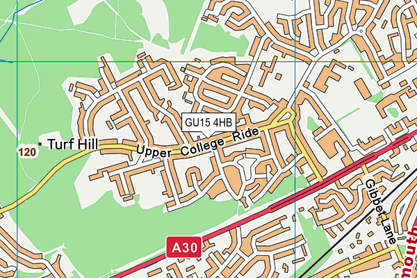 GU15 4HB map - OS VectorMap District (Ordnance Survey)