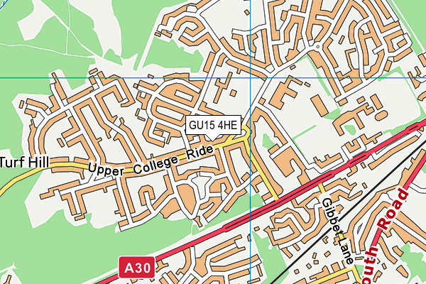 GU15 4HE map - OS VectorMap District (Ordnance Survey)