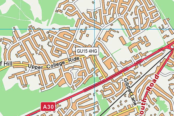 GU15 4HG map - OS VectorMap District (Ordnance Survey)