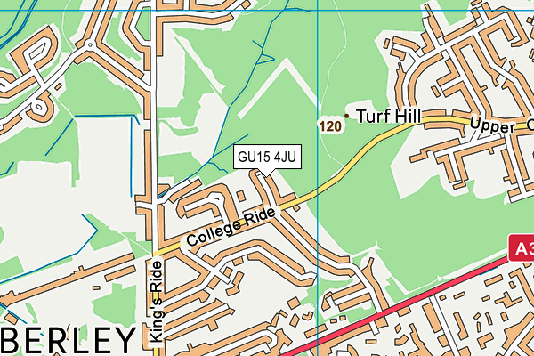 GU15 4JU map - OS VectorMap District (Ordnance Survey)
