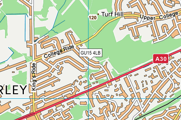 GU15 4LB map - OS VectorMap District (Ordnance Survey)