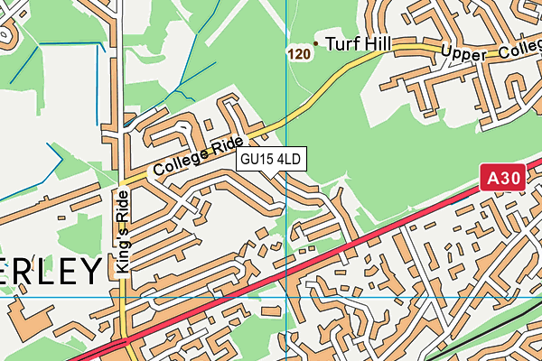 GU15 4LD map - OS VectorMap District (Ordnance Survey)