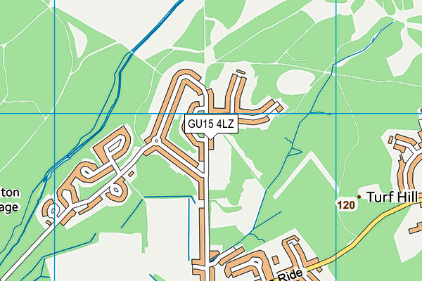 GU15 4LZ map - OS VectorMap District (Ordnance Survey)