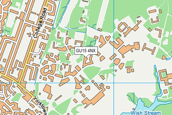 GU15 4NX map - OS VectorMap District (Ordnance Survey)