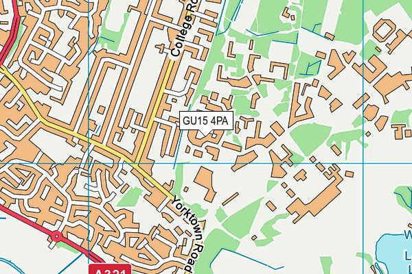 GU15 4PA map - OS VectorMap District (Ordnance Survey)
