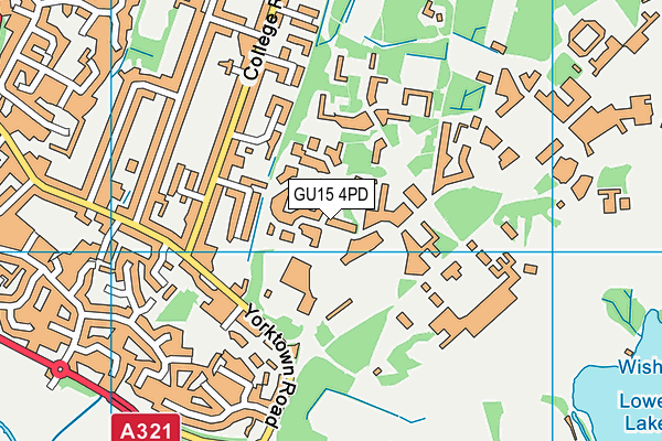 GU15 4PD map - OS VectorMap District (Ordnance Survey)