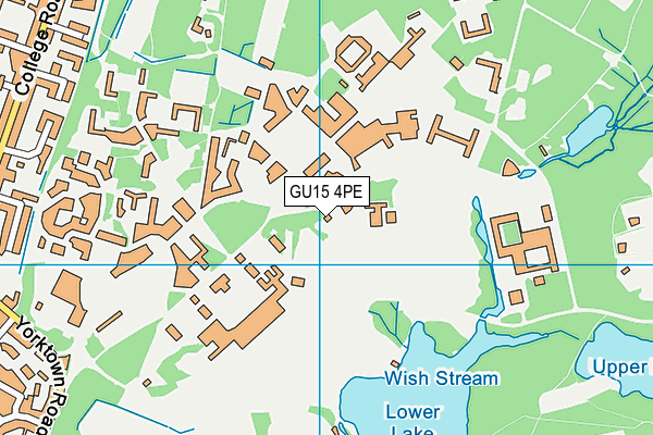 GU15 4PE map - OS VectorMap District (Ordnance Survey)