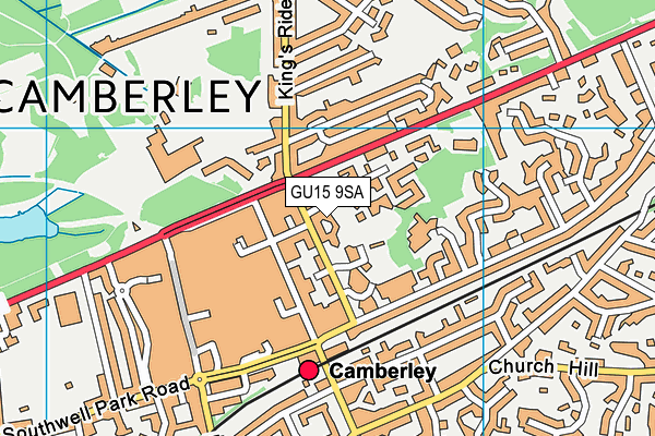 GU15 9SA map - OS VectorMap District (Ordnance Survey)