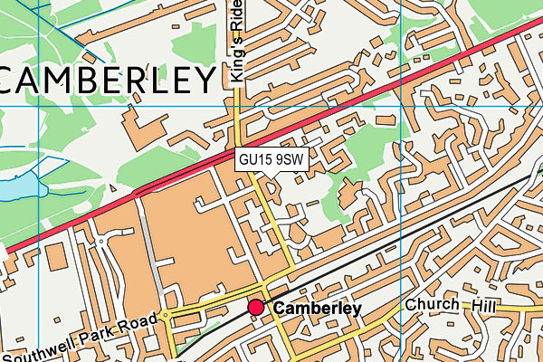 GU15 9SW map - OS VectorMap District (Ordnance Survey)