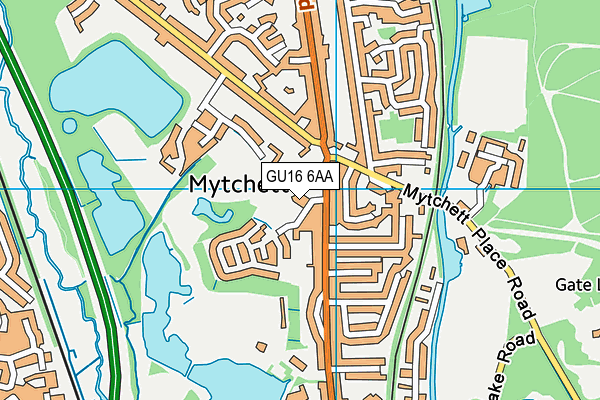 Mytchett Communty Centre map (GU16 6AA) - OS VectorMap District (Ordnance Survey)