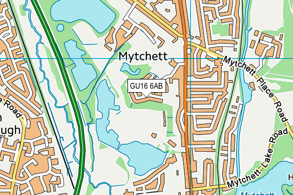 GU16 6AB map - OS VectorMap District (Ordnance Survey)