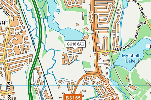 GU16 6AG map - OS VectorMap District (Ordnance Survey)