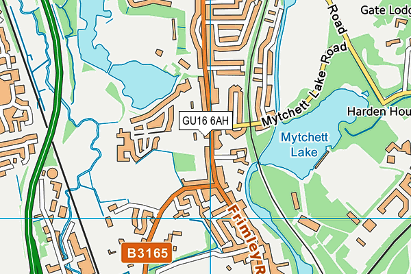 GU16 6AH map - OS VectorMap District (Ordnance Survey)