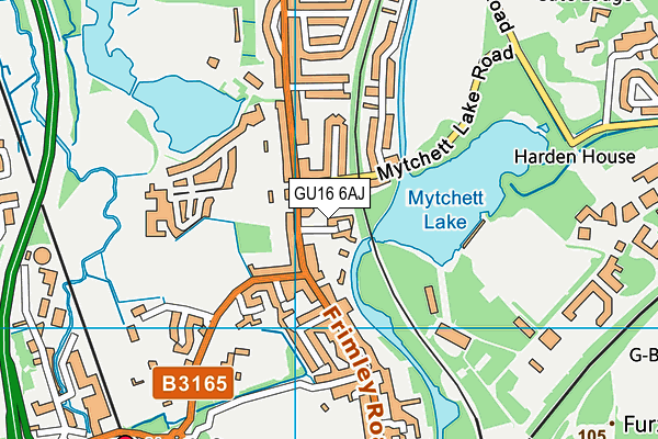 GU16 6AJ map - OS VectorMap District (Ordnance Survey)