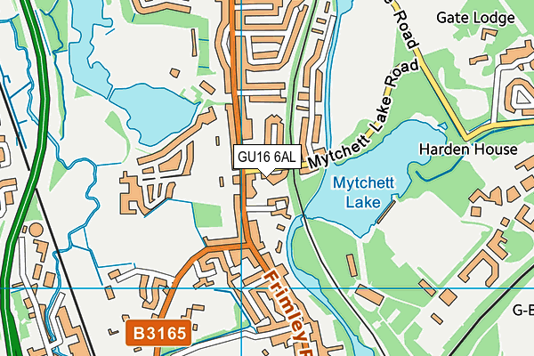 GU16 6AL map - OS VectorMap District (Ordnance Survey)