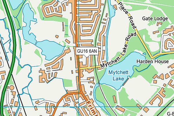 GU16 6AN map - OS VectorMap District (Ordnance Survey)