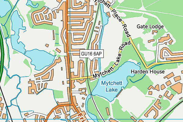 GU16 6AP map - OS VectorMap District (Ordnance Survey)