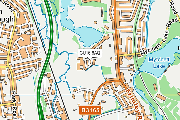 GU16 6AQ map - OS VectorMap District (Ordnance Survey)