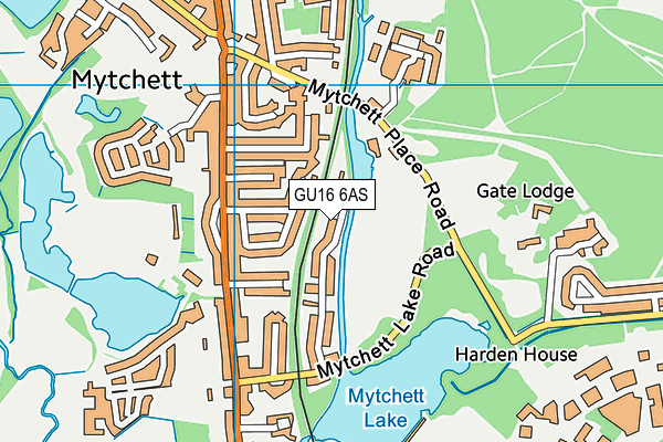 GU16 6AS map - OS VectorMap District (Ordnance Survey)