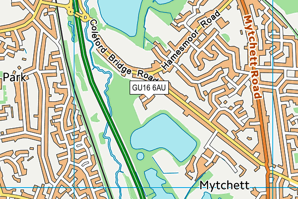 GU16 6AU map - OS VectorMap District (Ordnance Survey)