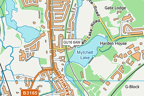 GU16 6AW map - OS VectorMap District (Ordnance Survey)