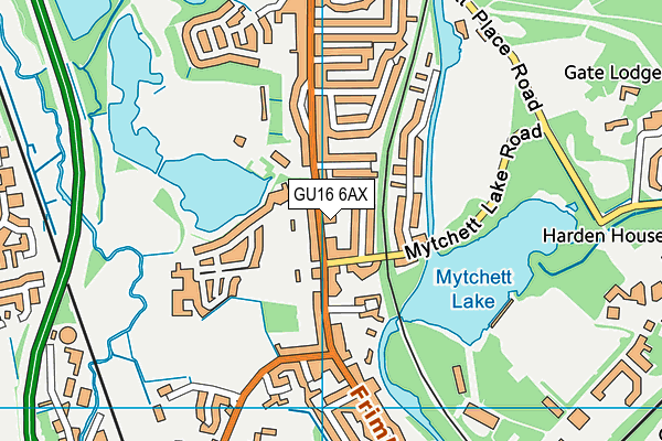 GU16 6AX map - OS VectorMap District (Ordnance Survey)