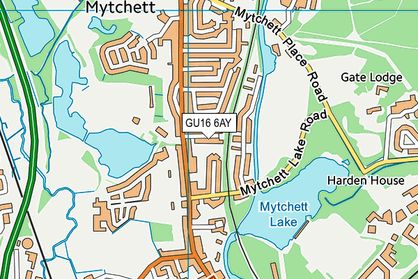 GU16 6AY map - OS VectorMap District (Ordnance Survey)