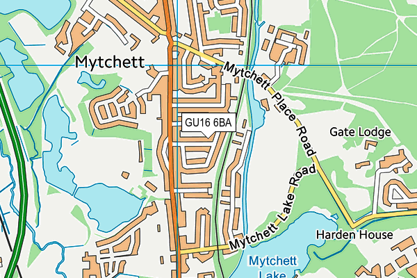 GU16 6BA map - OS VectorMap District (Ordnance Survey)