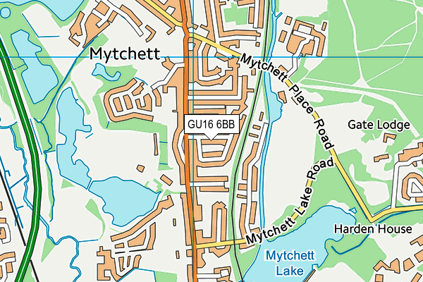 GU16 6BB map - OS VectorMap District (Ordnance Survey)