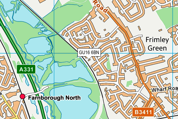 GU16 6BN map - OS VectorMap District (Ordnance Survey)