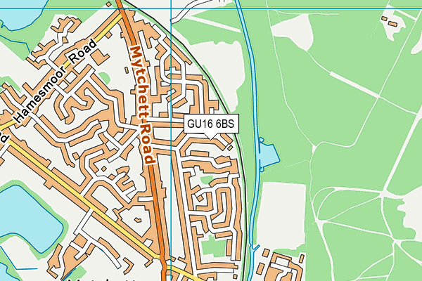 GU16 6BS map - OS VectorMap District (Ordnance Survey)