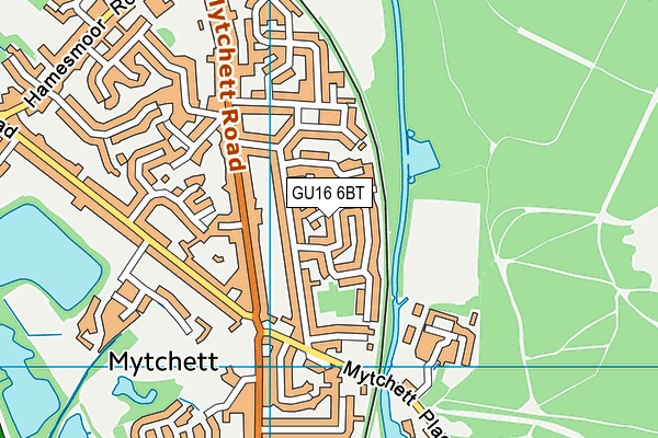 GU16 6BT map - OS VectorMap District (Ordnance Survey)