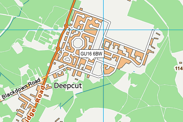 GU16 6BW map - OS VectorMap District (Ordnance Survey)