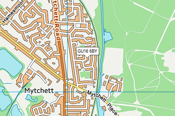 GU16 6BY map - OS VectorMap District (Ordnance Survey)