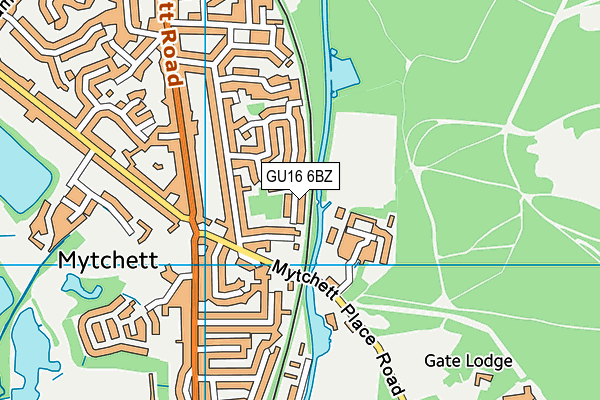 GU16 6BZ map - OS VectorMap District (Ordnance Survey)