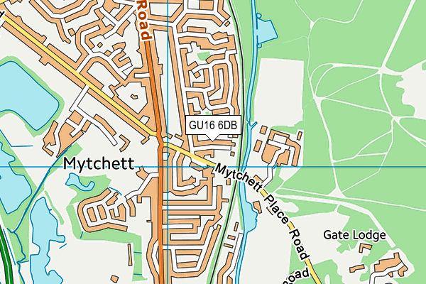 GU16 6DB map - OS VectorMap District (Ordnance Survey)
