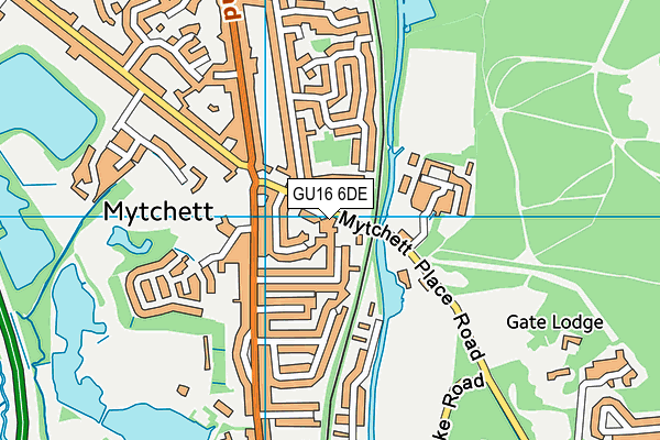 GU16 6DE map - OS VectorMap District (Ordnance Survey)